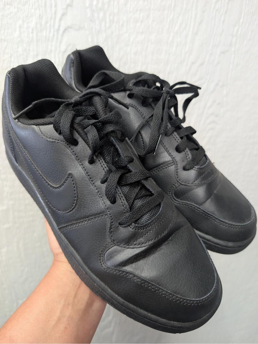 Nike Ebernon Low Top Shoes Black Leather Casual Sneakers AQ1775-003 Men's 10